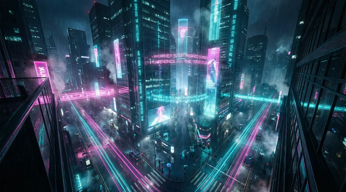 韩国高清乱理伦片在线观看 竖屏短剧平台首页背景 - 赛博朋克都市夜景